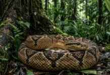 Como a surucucu-pico-de-jaca protege seus ovos durante semanas e desafia o comportamento reprodutivo das serpentes na Amazônia