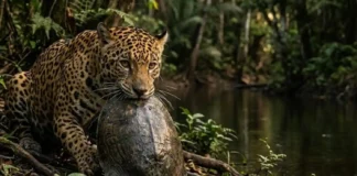 Força da mordida da onça-pintada supera a de outros felinos e permite perfurar cascos duros de tartarugas nativas