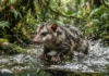 Como a cuíca-dágua combina uma bolsa impermeável e hábitos de mergulho para proteger filhotes nos rios da Amazônia