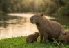 Vocalizações sonoras de cliques e assobios revelam como a capivara mantém a coesão de grandes grupos familiares