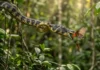 Descoberta na copa das árvores revela como a mística serpente caninana consegue caçar aves em pleno voo na Amazônia