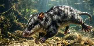 Como um raro marsupial aquático que usa bigodes sensoriais consegue caçar debaixo d'água na Amazônia