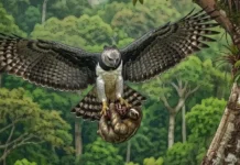 El águila harpía carga presas más pesadas que su propio cuerpo hasta los nidos más altos de la Amazonía