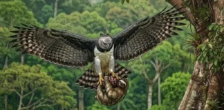 Gavião-real carrega presas mais pesadas que o próprio corpo até ninhos no topo da floresta amazônica