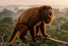 Macaco mais barulhento do Brasil usa osso amplificador e emite rugido que atravessa quilômetros de floresta densa