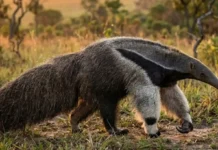Tamanduá-bandeira é o mamífero mais desdentado do Brasil e usa garras para destruir cupinzeiros e enfrentar predadores