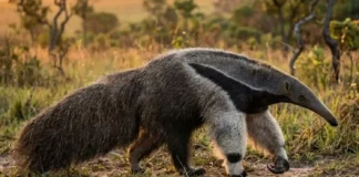 Tamanduá-bandeira é o mamífero mais desdentado do Brasil e usa garras para destruir cupinzeiros e enfrentar predadores