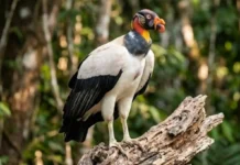 Urubu-rei é a maior ave de rapina necrófaga do Brasil e usa visão superior para dominar carcaças na floresta