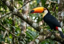 Tucano possui o maior bico das Américas e usa estrutura óssea para liberar calor em vez de transpirar
