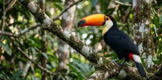 Tucano possui o maior bico das Américas e usa estrutura óssea para liberar calor em vez de transpirar