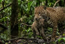 Como a onça-pintada e a vegetação densa da Amazônia garantem a sobrevivência de filhotes na floresta tropical