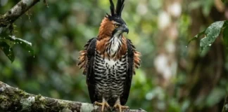 Como o gavião-de-penacho e o dossel da Floresta Amazônica dominam o território por meio de avisos visuais sem lutas