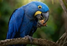 Como a arara-azul e as palmeiras do Pantanal constroem uma relação biológica sustentada por uma força muscular impressionante