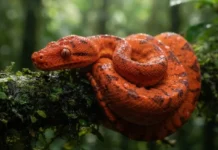 Como a fascinante cobra papagaio transforma completamente sua coloração corporal ao longo da vida na floresta amazônica