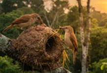 Como a extraordinária arquitetura do joão de barro construída com lama e capim desafia as fortes tempestades tropicais