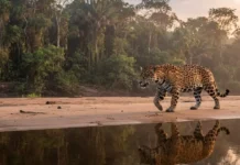 Como a majestosa onça pintada protege as margens dos rios e sustenta o equilíbrio ecológico na floresta amazônica