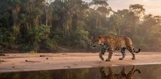 Como a majestosa onça pintada protege as margens dos rios e sustenta o equilíbrio ecológico na floresta amazônica