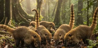 Como os bandos barulhentos de quatis exploram o solo da floresta amazônica revelam estratégias fascinantes de sobrevivência coletiva