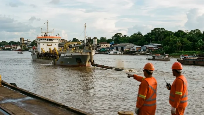 Porto de Belém recebe draga Dungeness para aprofundar canal Porto de Belém recebe draga Dungeness para aprofundar canal