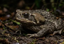 Sapo cururu secreta bufotoxina pelas glândulas parotoides sob pressão direta e provoca paradas cardíacas graves em cães domésticos Sapo cururu secreta bufotoxina pelas glândulas parotoides sob pressão direta e provoca paradas cardíacas graves em cães domésticos