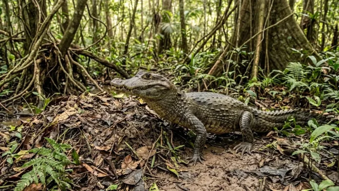 Jacaretinga acumula matéria orgânica em decomposição para aquecer ovos e calor da fermentação define sexo dos filhotes na Amazônia