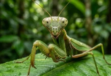 Louva-a-deus combina visão tridimensional única e patas raptoriais para capturar presas em ataque de cinquenta milissegundos Louva-a-deus combina visão tridimensional única e patas raptoriais para capturar presas em ataque de cinquenta milissegundos