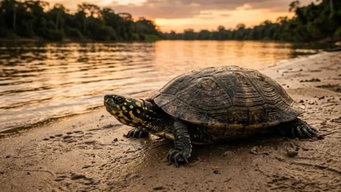 Tracajá utiliza magnetorrecepção para navegar em rios da Amazônia e retornar à praia natal durante a desova Tracajá utiliza magnetorrecepção para navegar em rios da Amazônia e retornar à praia natal durante a desova