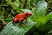 Rã-pimenta acumula toxinas extraídas de ácaros na pele e alimenta girinos com ovos tróficos nas bromélias Rã-pimenta acumula toxinas extraídas de ácaros na pele e alimenta girinos com ovos tróficos nas bromélias