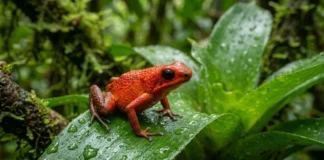 Rã-pimenta acumula toxinas extraídas de ácaros na pele e alimenta girinos com ovos tróficos nas bromélias Rã-pimenta acumula toxinas extraídas de ácaros na pele e alimenta girinos com ovos tróficos nas bromélias