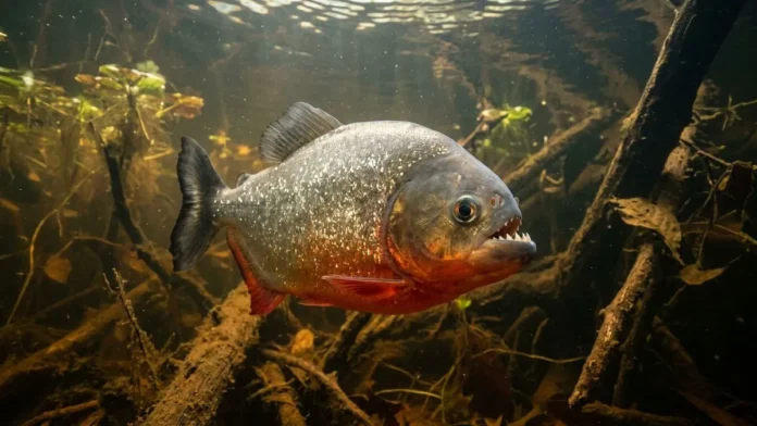 Piranha vermelha detecta sangue diluído por quimiorrecepção e recruta cardume para alimentação cooperativa nos rios amazônicos Piranha vermelha detecta sangue diluído por quimiorrecepção e recruta cardume para alimentação cooperativa nos rios amazônicos