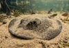 A descarga que batizou a arraia elétrica de água doce também ajuda a afastar ameaças quando o animal permanece oculto no fundo Arraia elétrica de água doce se enterra na areia e utiliza eletrorrecepção para capturar presas sem estímulo visual