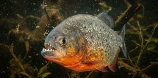 Piranha vermelha detecta sangue diluído por quimiorrecepção e recruta cardumes para alimentação cooperativa na Amazônia Piranha vermelha detecta sangue diluído por quimiorrecepção e recruta cardumes para alimentação cooperativa na Amazônia
