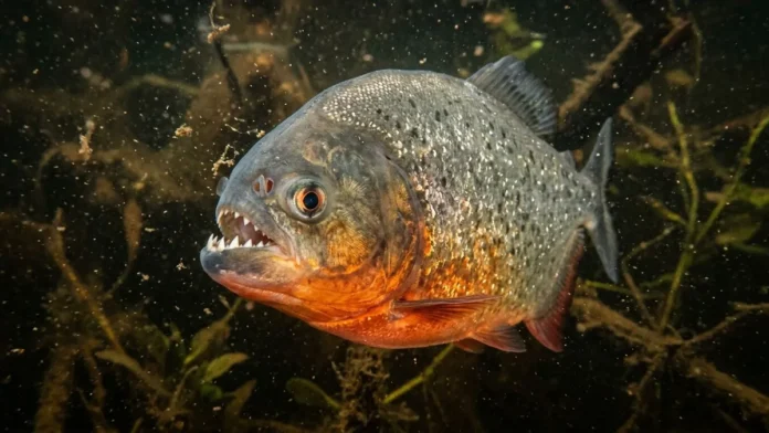 Piranha vermelha detecta sangue diluído por quimiorrecepção e recruta cardumes para alimentação cooperativa na Amazônia Piranha vermelha detecta sangue diluído por quimiorrecepção e recruta cardumes para alimentação cooperativa na Amazônia