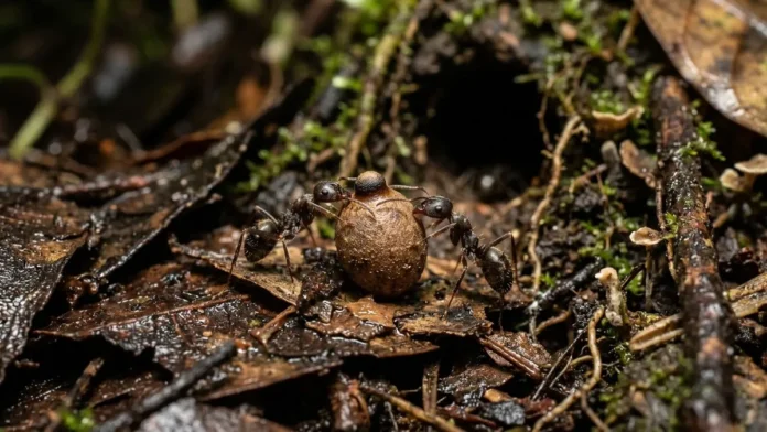 Bicho pau deposita ovos semelhantes a sementes que atraem formigas para proteção subterrânea contra vespas parasitoides na floresta Bicho pau deposita ovos semelhantes a sementes que atraem formigas para proteção subterrânea contra vespas parasitoides na floresta