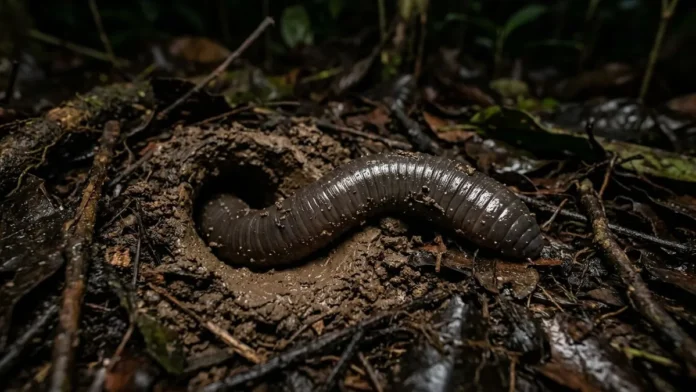 Minhoca gigante amazônica constrói galerias de três metros revestidas com muco para aumentar infiltração no solo Minhoca gigante amazônica constrói galerias de três metros revestidas com muco para aumentar infiltração no solo