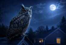 Uma coruja voltou ao mesmo telhado por várias noites: isso significa azar ou existe algo escondido ao redor da casa?