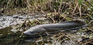 Aruá respira com pulmão e brânquias, usa sifão até a superfície e sobrevive à seca Aruá respira com pulmão e brânquias, usa sifão até a superfície e sobrevive à seca