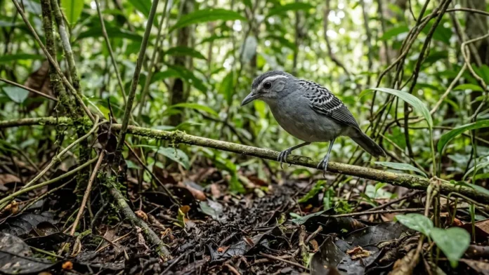 Choca segue formigas-de-correição para capturar presas que fogem e transforma a floresta em território móvel Choca segue formigas-de-correição para capturar presas que fogem e transforma a floresta em território móvel