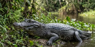 Jacaré-açu usa osteodermos vascularizados do dorso para trocar calor e controlar a temperatura na Amazônia Jacaré-açu usa osteodermos vascularizados do dorso para trocar calor e controlar a temperatura na Amazônia