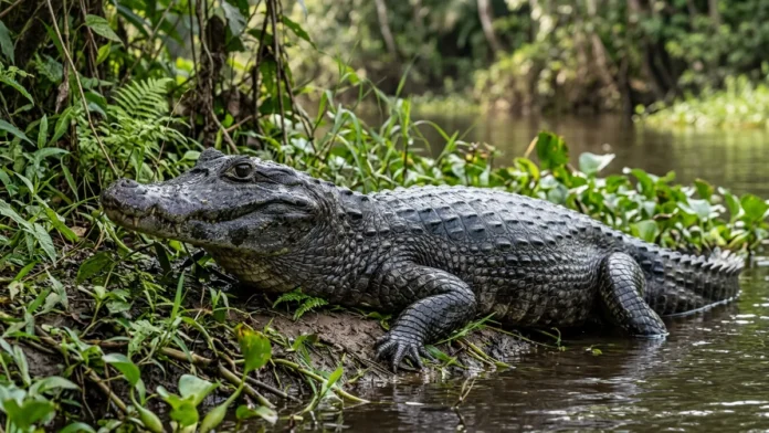 Jacaré-açu usa osteodermos vascularizados do dorso para trocar calor e controlar a temperatura na Amazônia Jacaré-açu usa osteodermos vascularizados do dorso para trocar calor e controlar a temperatura na Amazônia