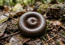Gongolo se enrola em espiral e libera composto irritante que protege o corpo e devolve nutrientes à floresta Gongolo se enrola em espiral e libera composto irritante que protege o corpo e devolve nutrientes à floresta