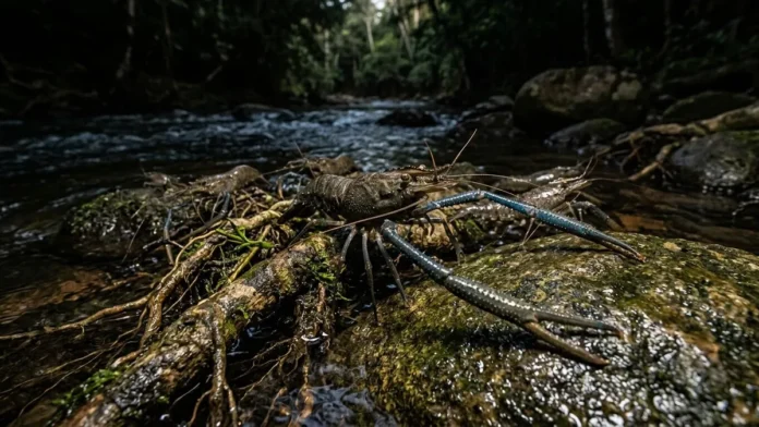 Pitu nasce em água salobra e sobe o rio à noite para completar a vida em água doce Pitu nasce em água salobra e sobe o rio à noite para completar a vida em água doce