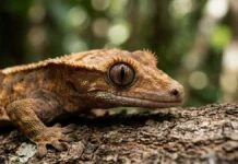 Lagartixa-de-crista limpa os olhos com a língua; entenda Lagartixa-de-crista limpa os olhos com a língua; entenda