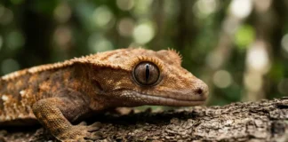 Lagartixa-de-crista limpa os olhos com a língua; entenda Lagartixa-de-crista limpa os olhos com a língua; entenda