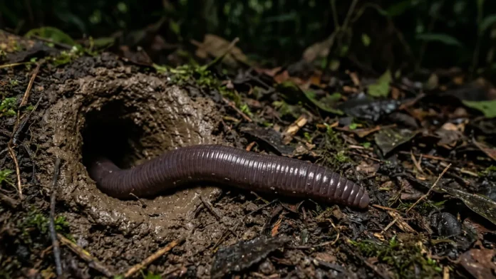 Minhoca-gigante-amazônica atinge dois metros, escava galerias de três metros e amplia a entrada de água e ar no solo Minhoca-gigante-amazônica atinge dois metros, escava galerias de três metros e amplia a entrada de água e ar no solo