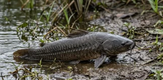 Tamboatá respira pelo intestino, usa as nadadeiras para cruzar a terra seca e faz ninho de espuma quando a água some Tamboatá respira pelo intestino, usa as nadadeiras para cruzar a terra seca e faz ninho de espuma quando a água some