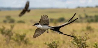 Tesourinha abre a cauda no voo, freia diante do gavião e migra milhares de quilômetros pela América do Sul Tesourinha abre a cauda no voo, freia diante do gavião e migra milhares de quilômetros pela América do Sul