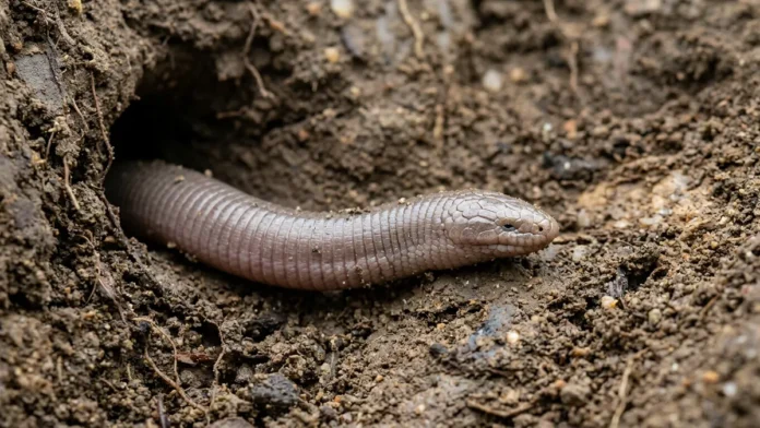 Anfisbênio não é cobra, reforça o crânio para cavar túneis e recua neles com a mesma facilidade