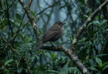 Sabiá-da-mata canta antes do amanhecer, quando o ar estável reduz perdas do som e seu repertório marca a floresta Sabiá-da-mata canta antes do amanhecer, quando o ar estável reduz perdas do som e seu repertório marca a floresta