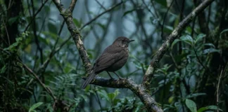 Sabiá-da-mata canta antes do amanhecer, quando o ar estável reduz perdas do som e seu repertório marca a floresta Sabiá-da-mata canta antes do amanhecer, quando o ar estável reduz perdas do som e seu repertório marca a floresta
